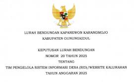 KEPUTUSAN LURAH BENDUNGAN NOMOR 20 TAHUN 2025